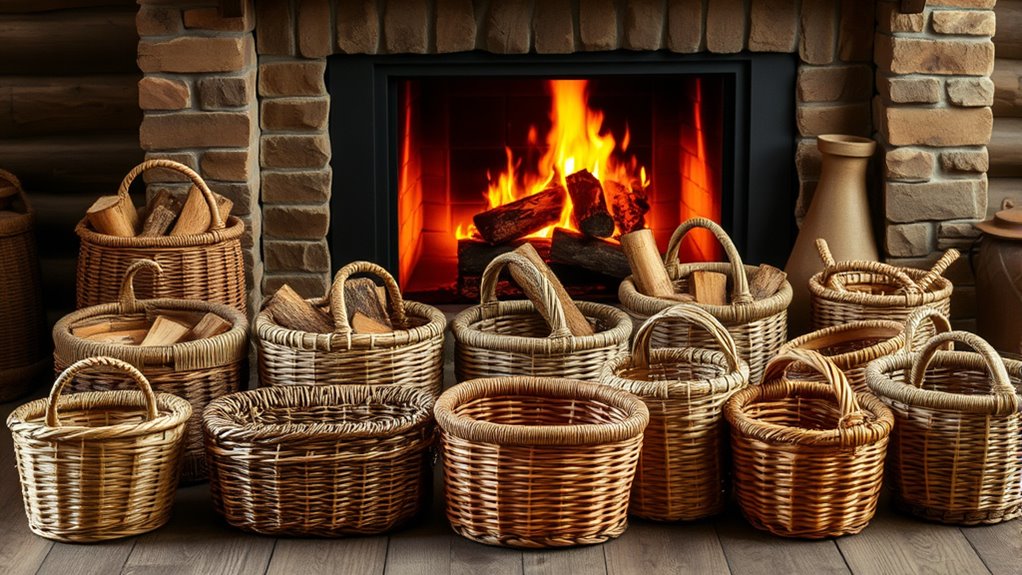 stylish woven firewood storage