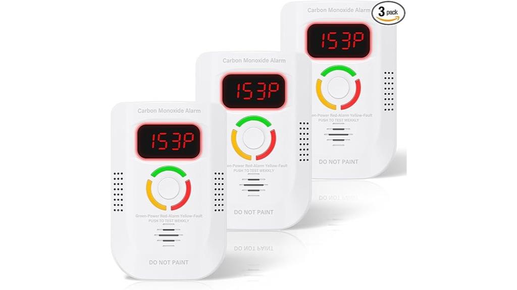 three carbon monoxide detectors