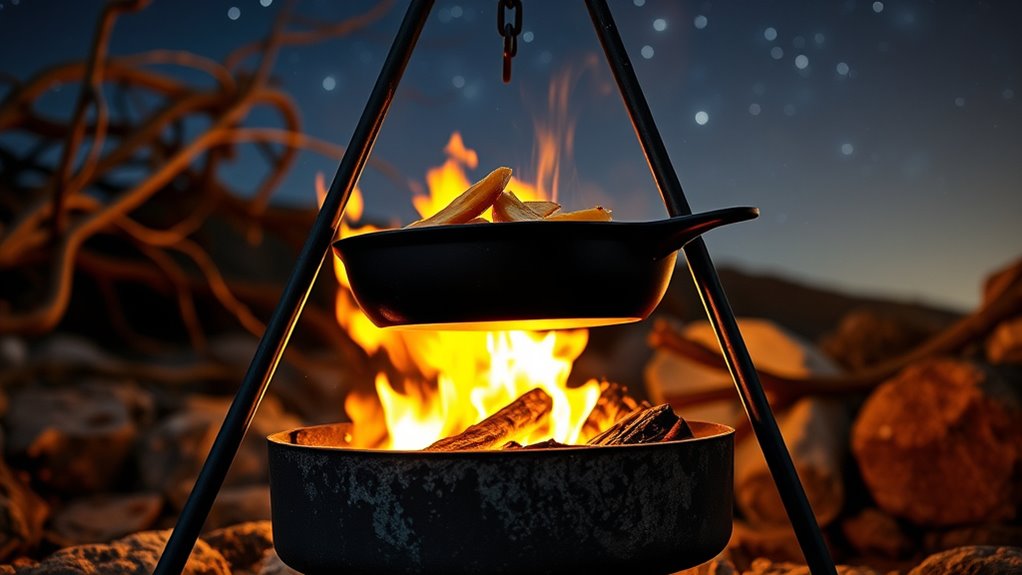 top fire pit cooking tripods