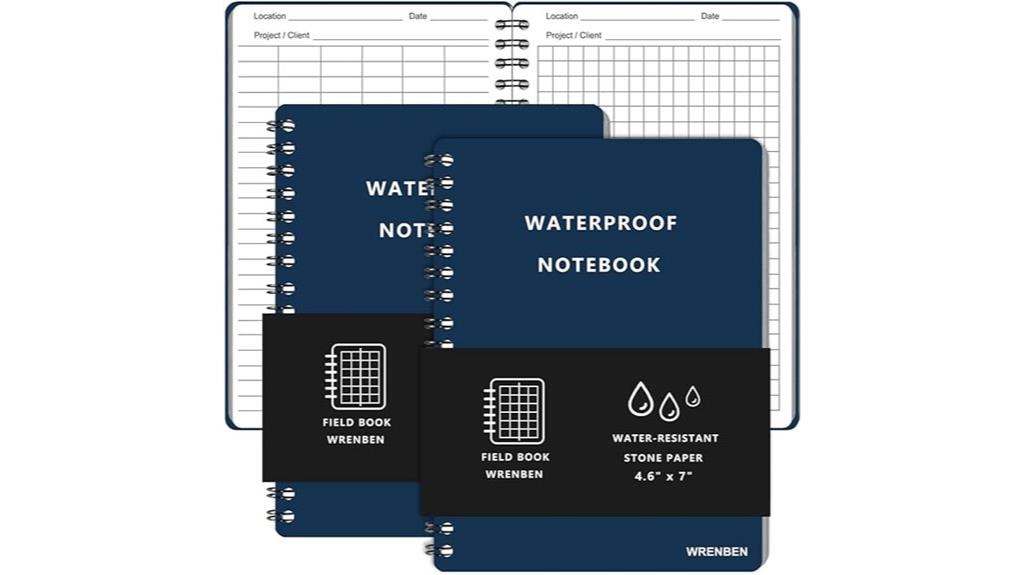 two waterproof spiral notebooks