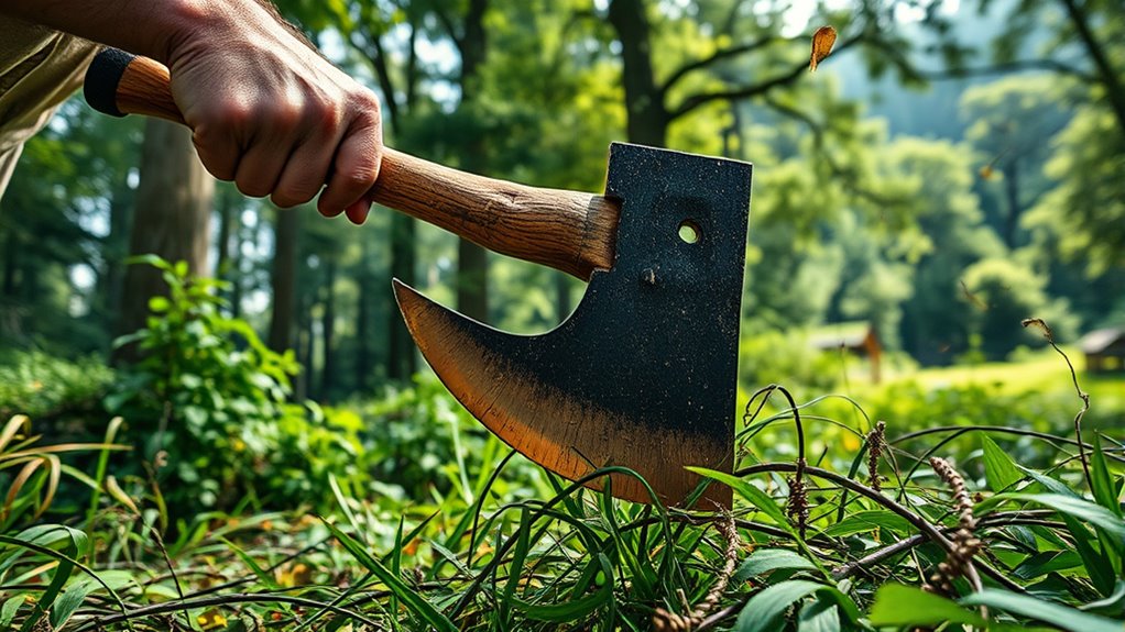 using a brush axe