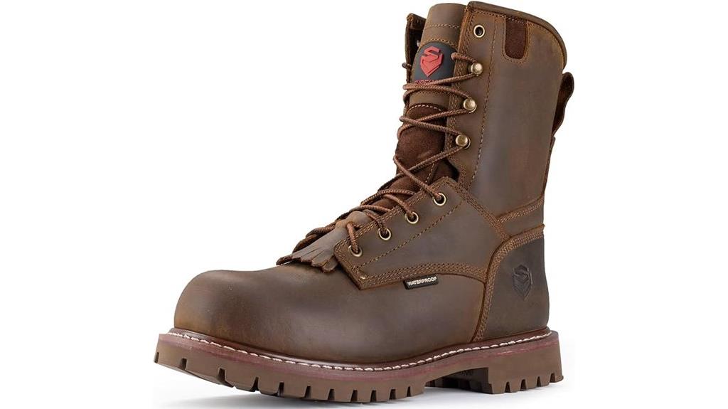 waterproof steel toe logger boots