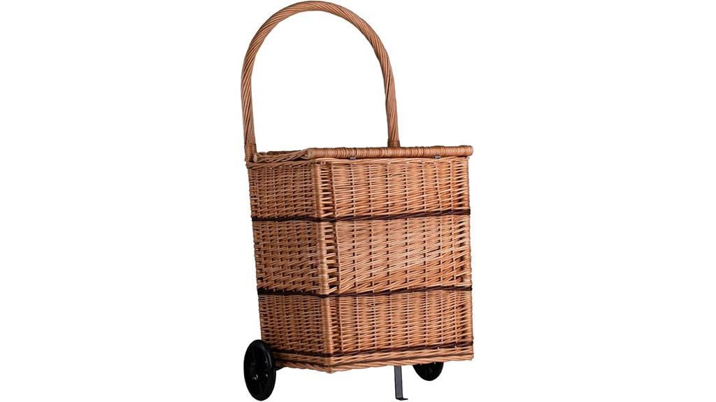 wheeled fireplace log basket