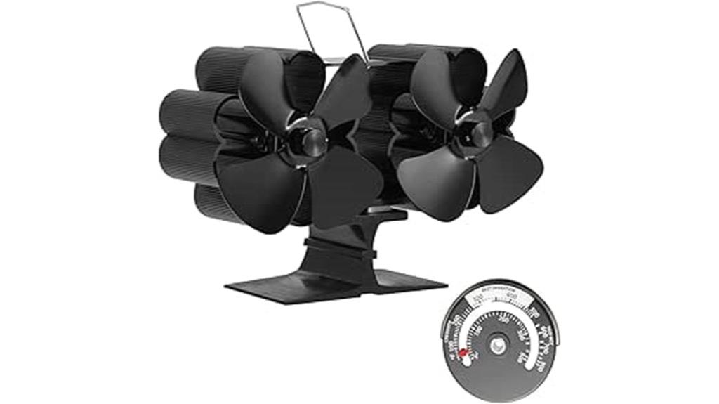 wood stove heat fan