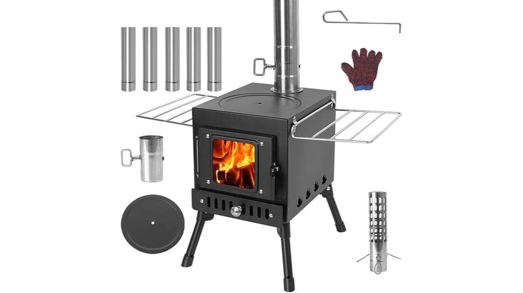 wood stove with chimney
