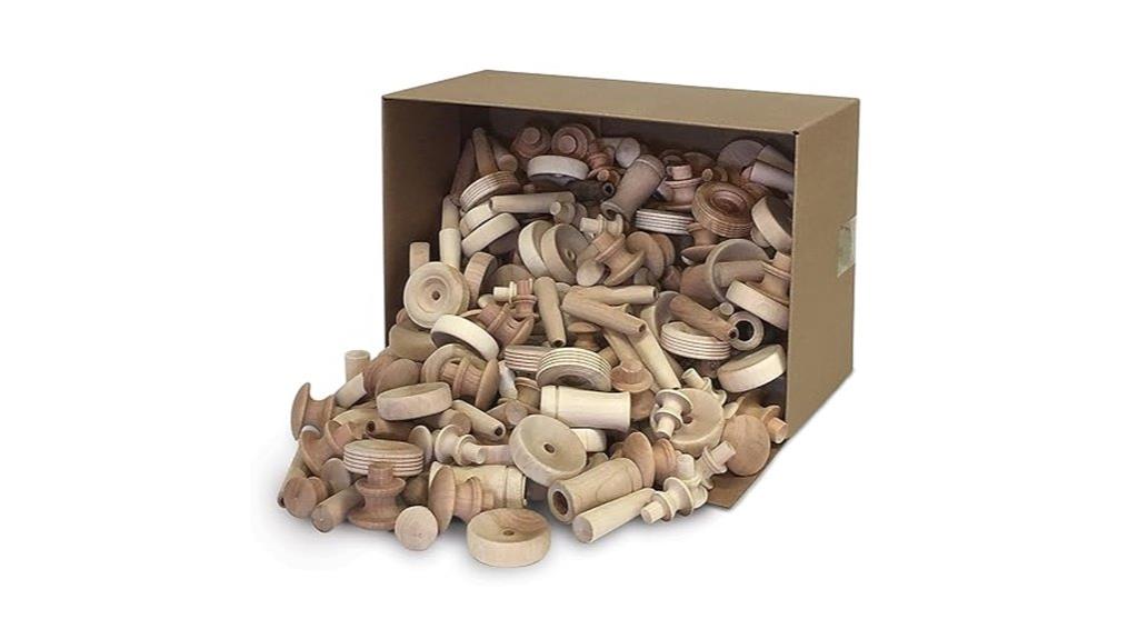 wooden assorted shape turnings