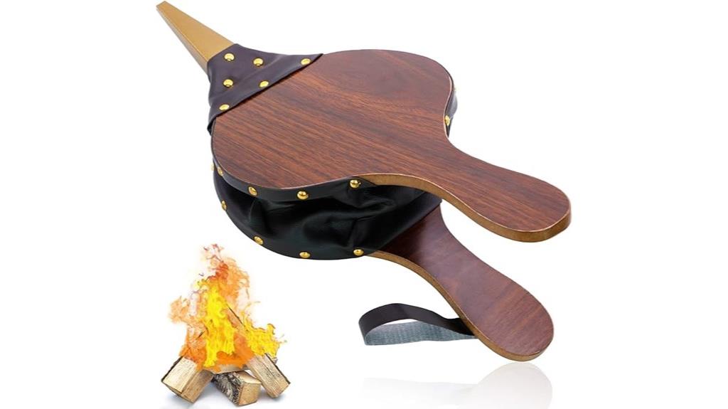 wooden bellows with strap