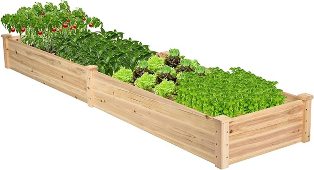 wooden outdoor garden planter