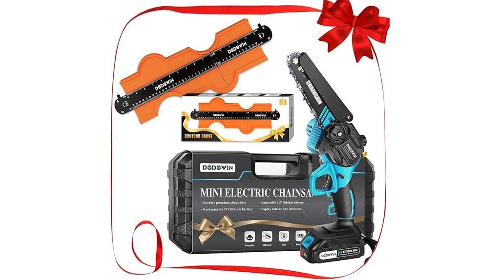 contour gauge and mini chainsaw
