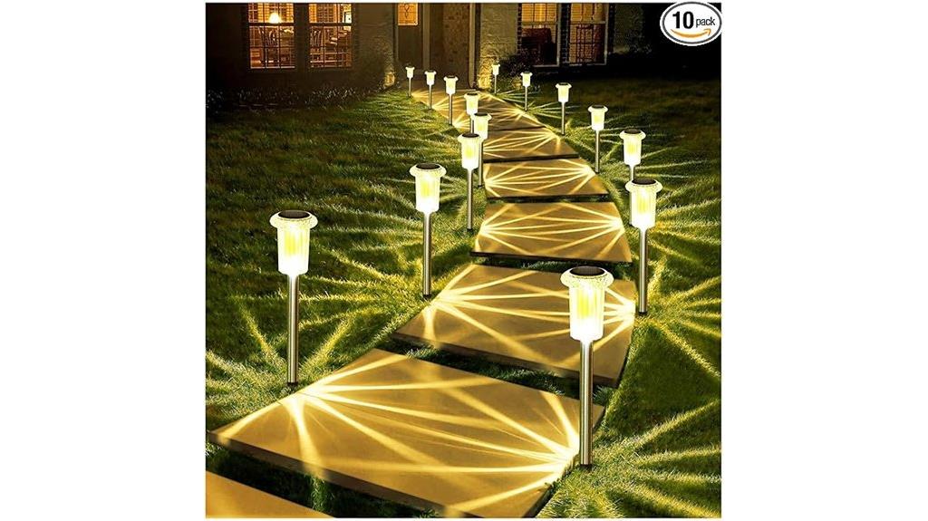 set of ten solar pathway lights