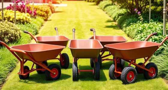 top dual wheel ergonomic wheelbarrows
