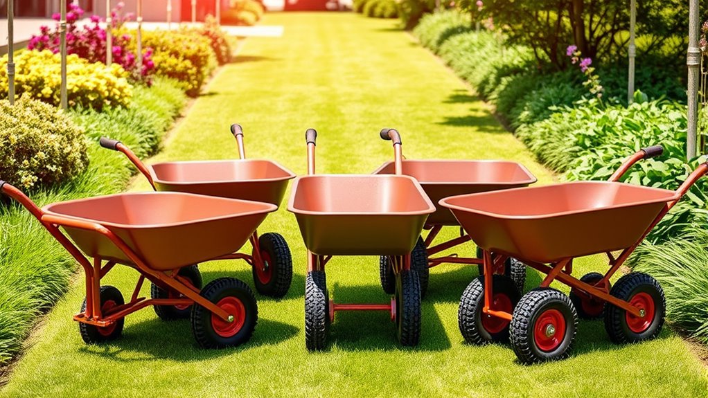 top dual wheel ergonomic wheelbarrows