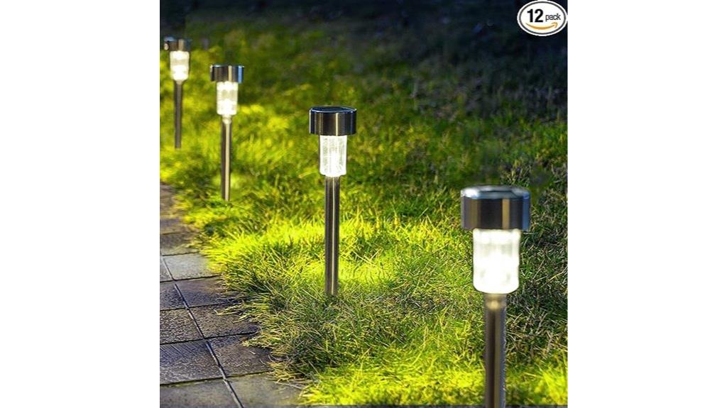 twelve solar pathway lights