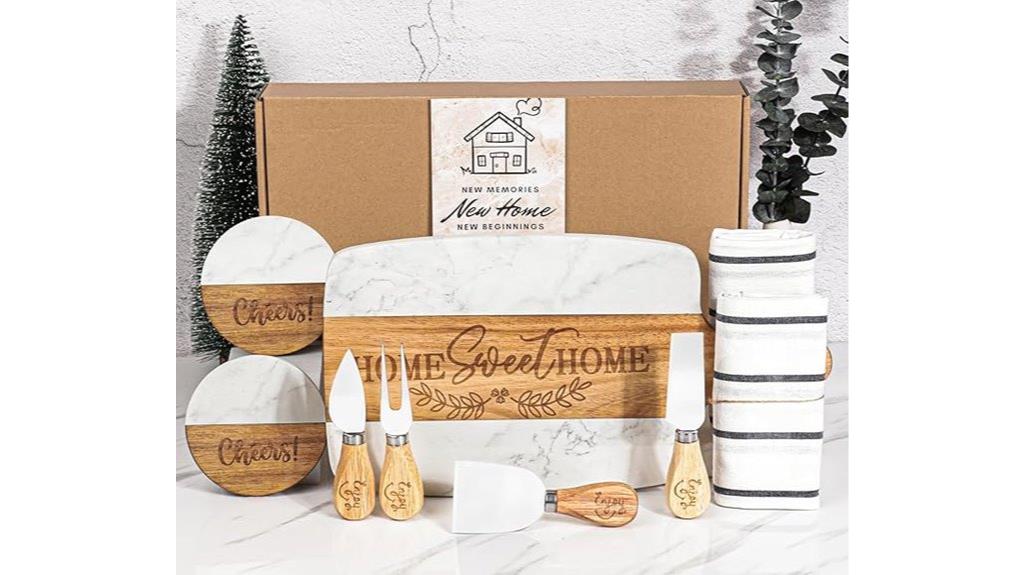 white marble gift basket