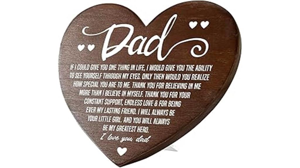 wooden heart dad gift