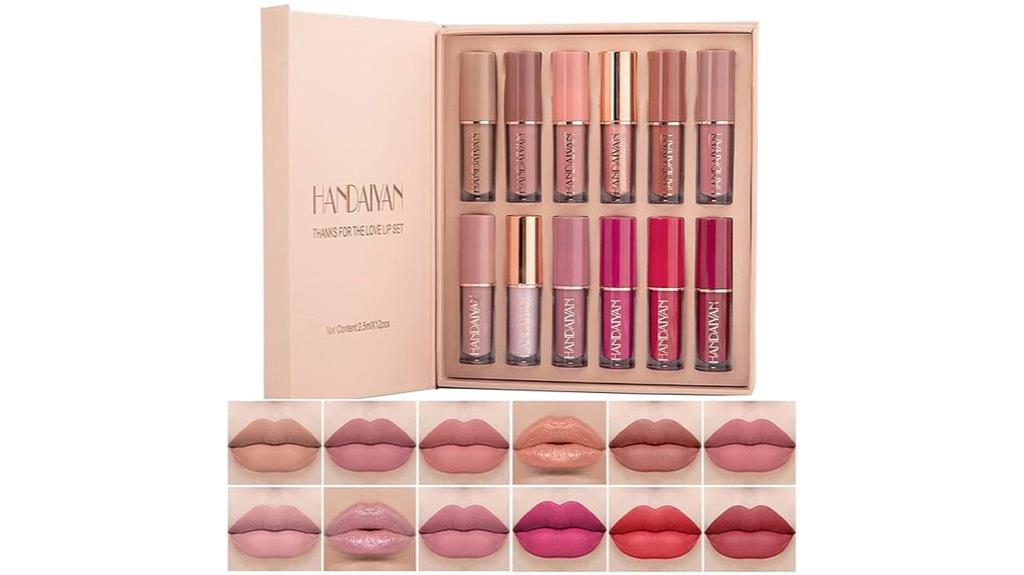 12 color waterproof lip set