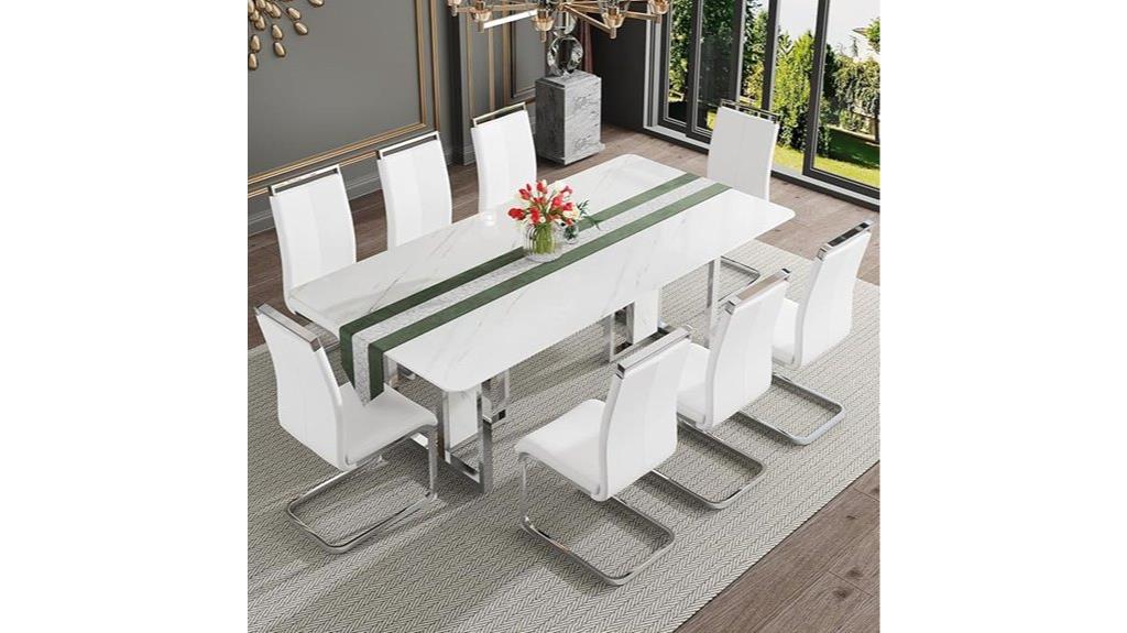 79 inch faux marble dining set