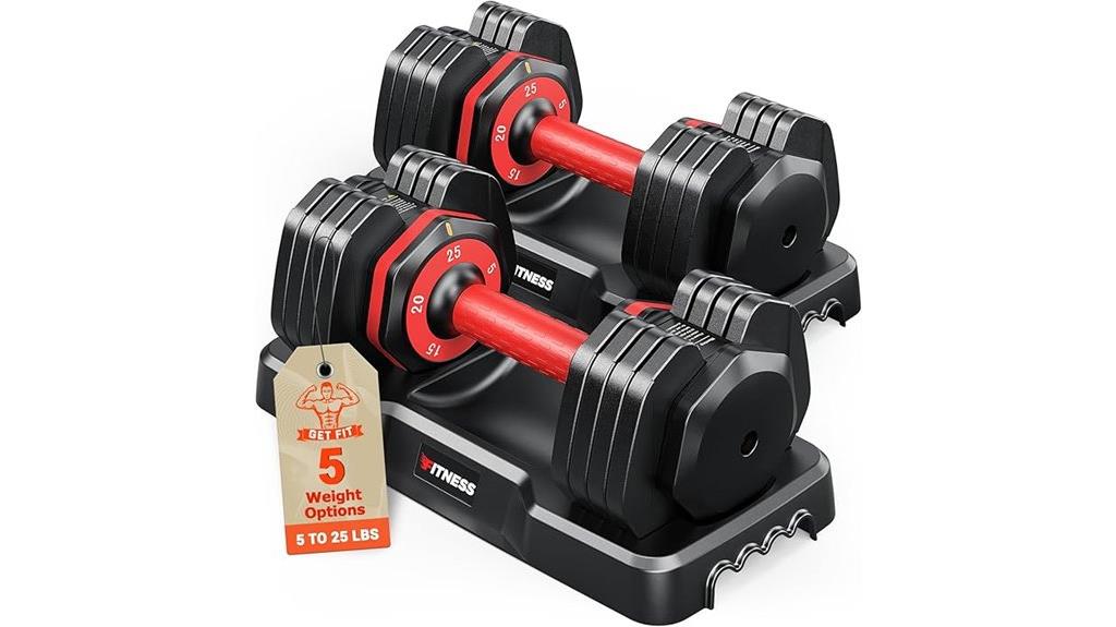 adjustable dumbbell home set