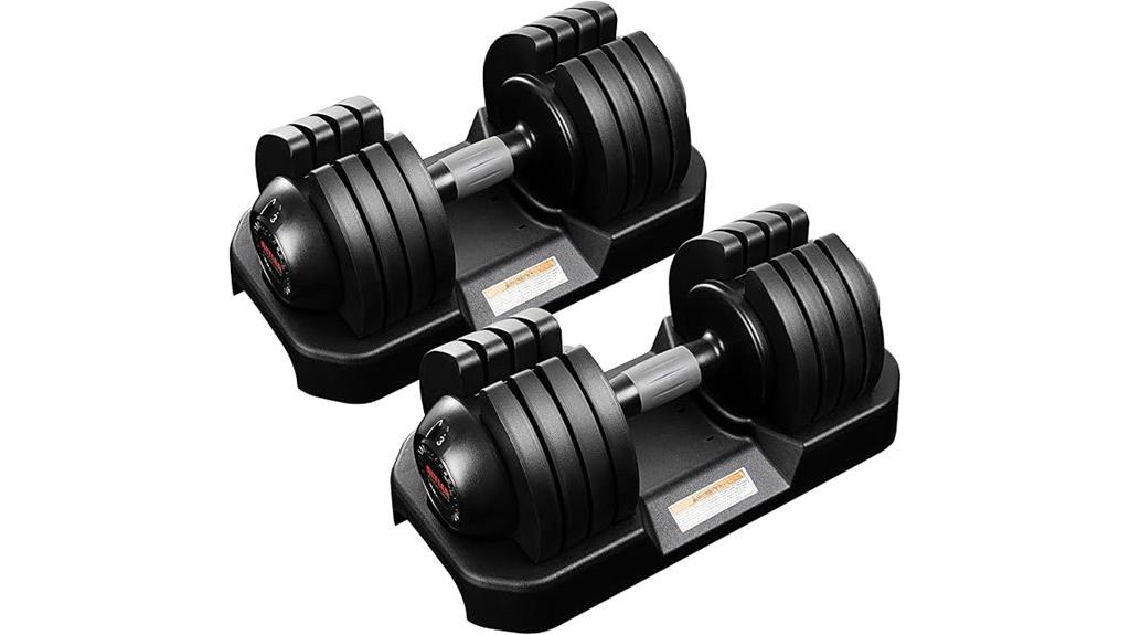 adjustable rubber dumbbell set