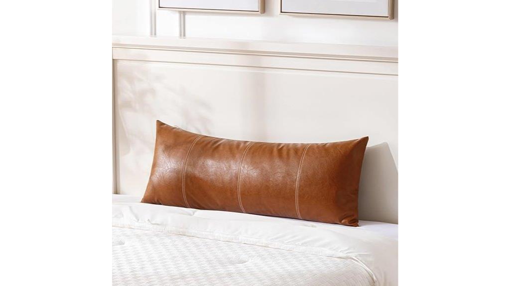 boho faux leather pillow