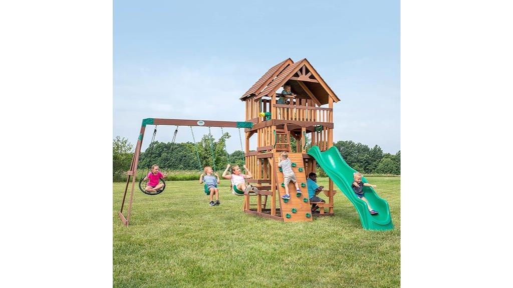 cedar wood swing set