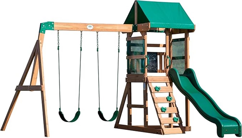 cedar wood swing set