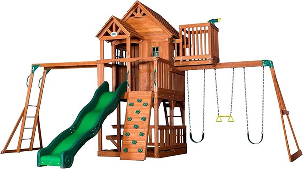 cedar wooden playground set