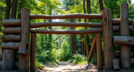 construct wooden gate logs