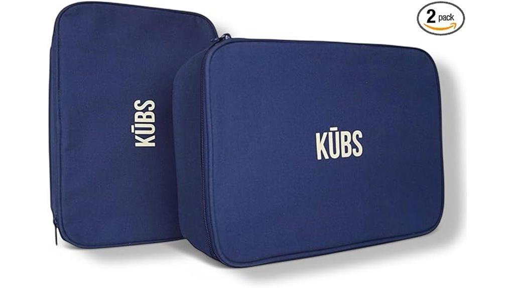 cotton navy packing cubes