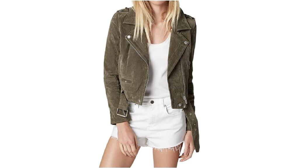 cropped suede motorcycle jacket