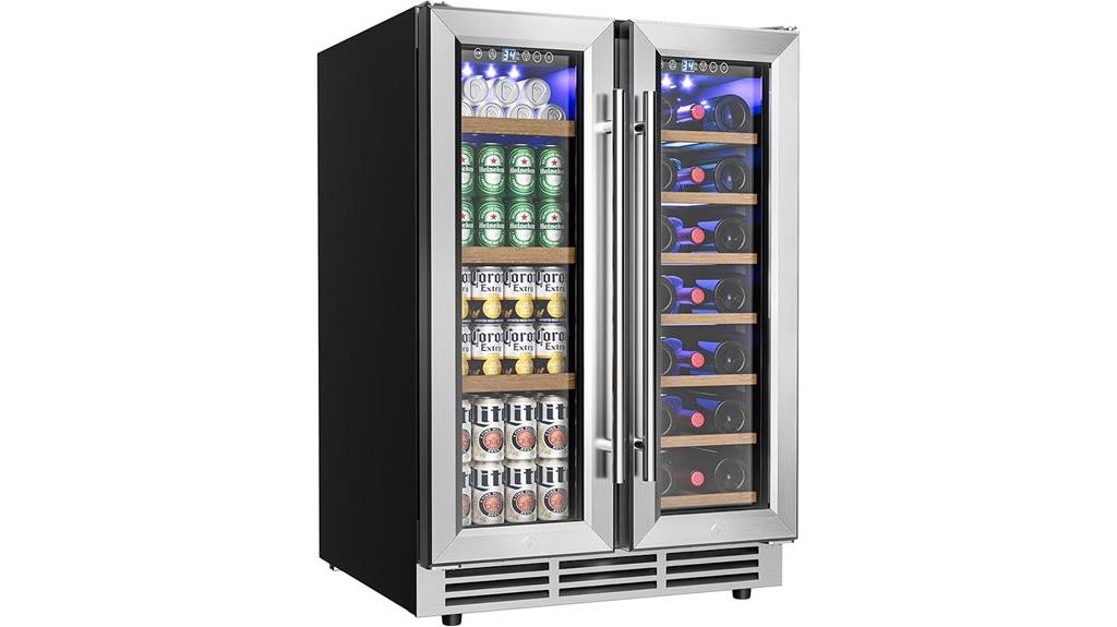 dual zone glass wine cooler