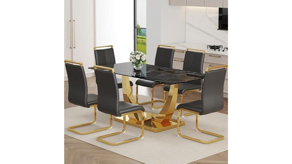 elegant black marble dining