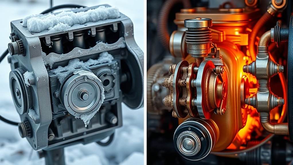 engine startup temperature differences
