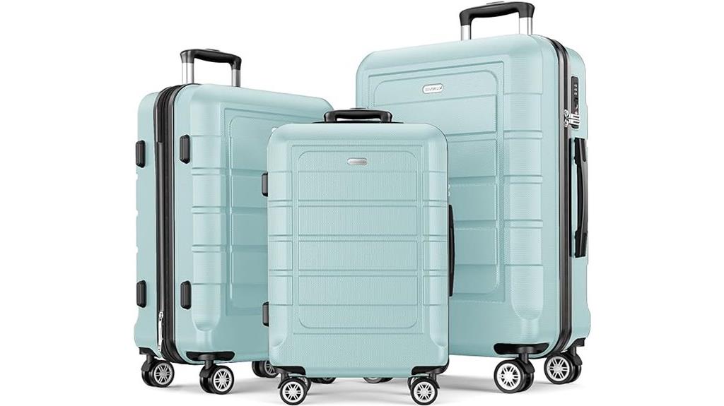 expandable durable luggage set