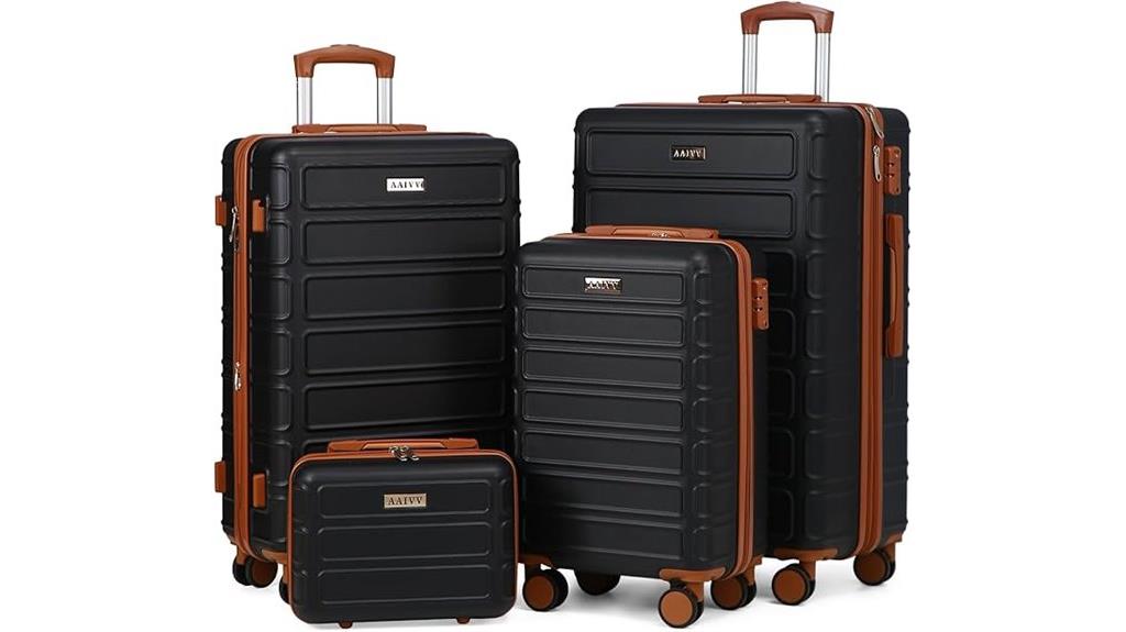 expandable tsa lock suitcase set