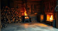firewood garage heating method