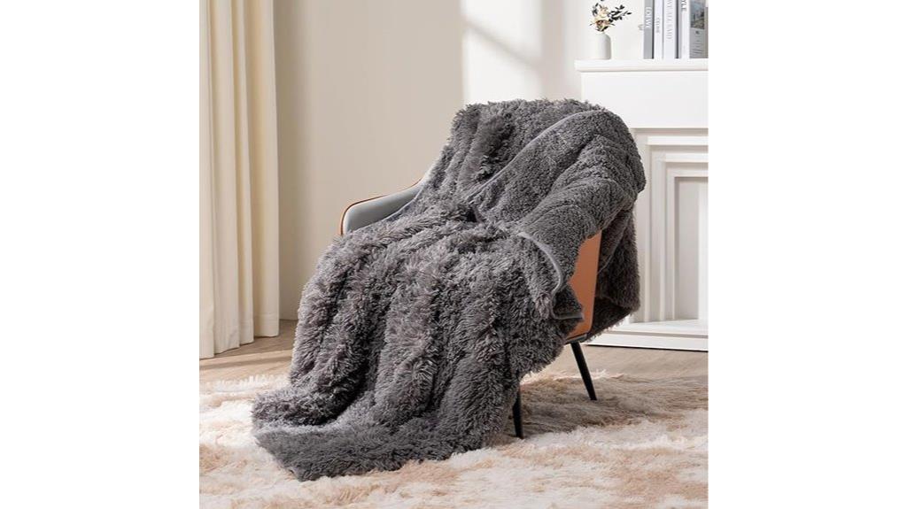 grey faux fur blanket