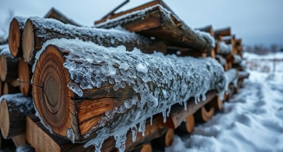 handling frozen winter firewood