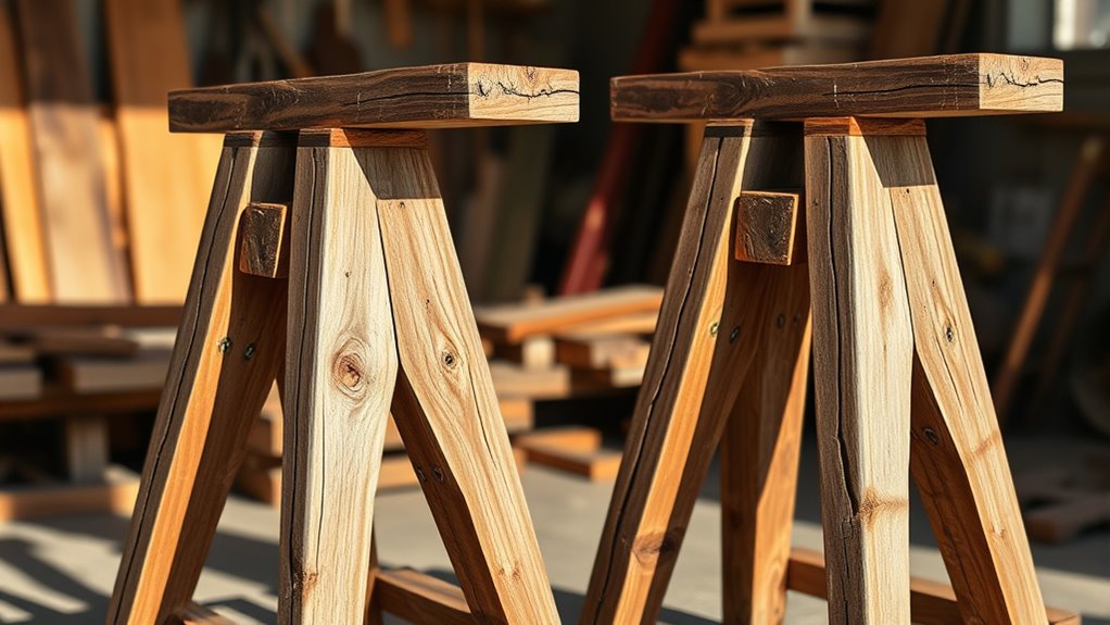 homemade wooden sawhorses