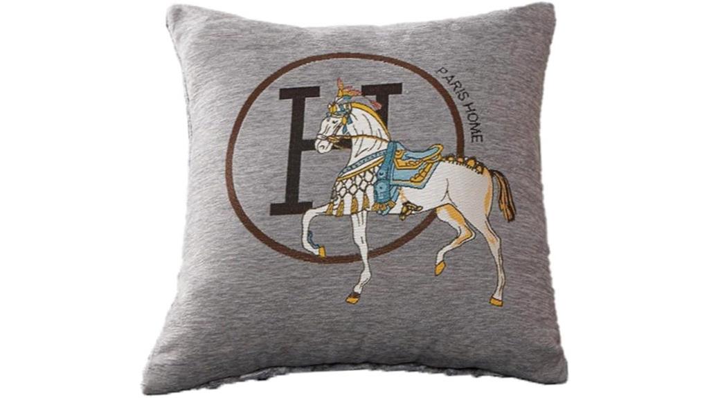 horse embroidery throw pillows