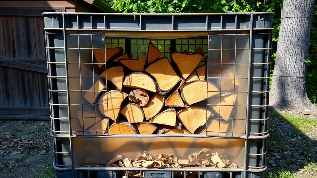 ibc tote firewood storage