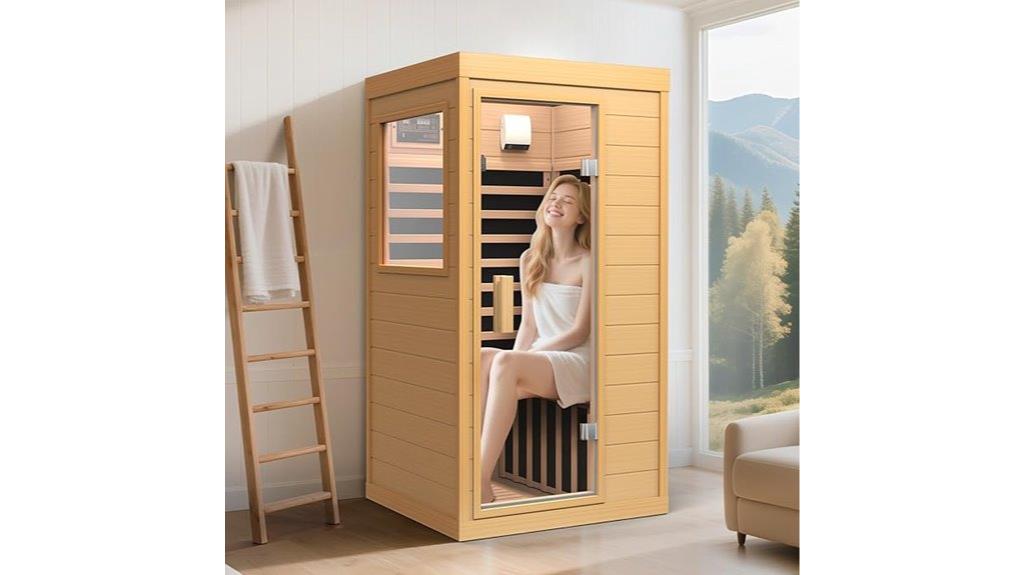 infrared sauna with hemlock wood