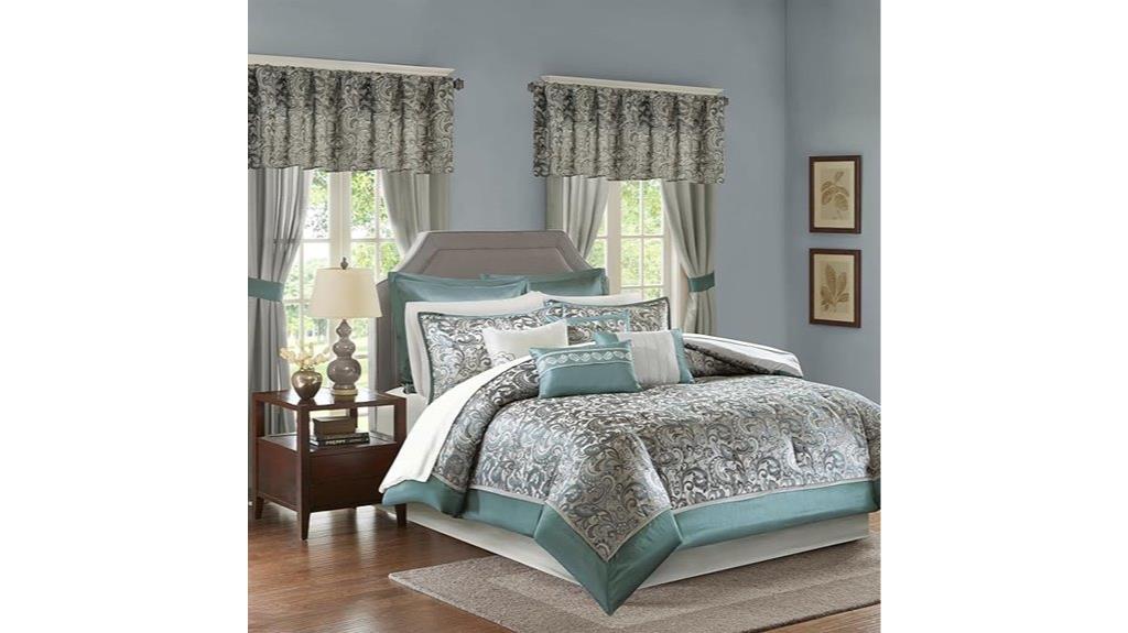 king teal bedding set
