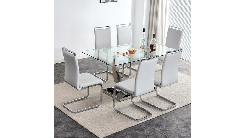 large glass dining table