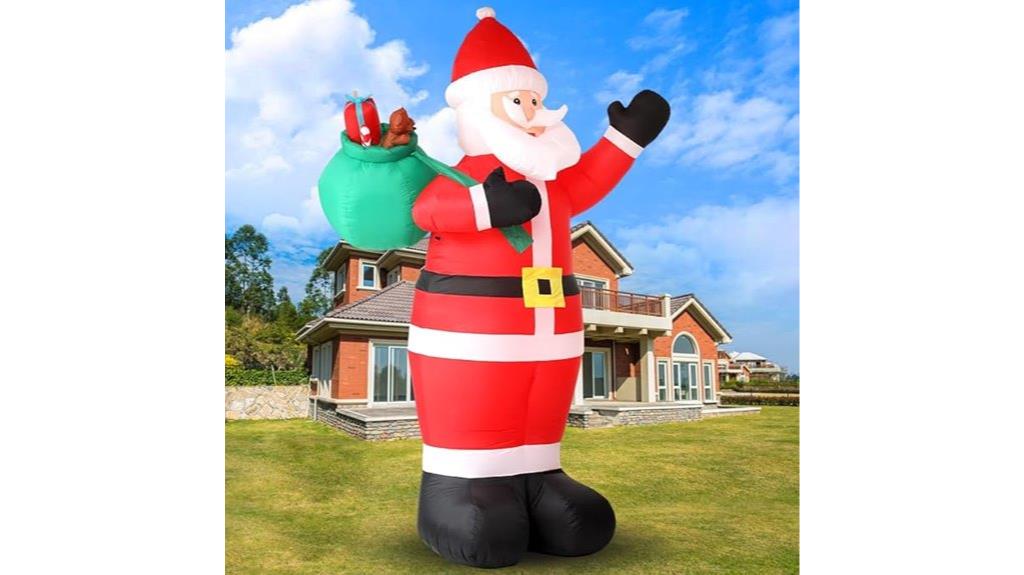 large inflatable santa lights