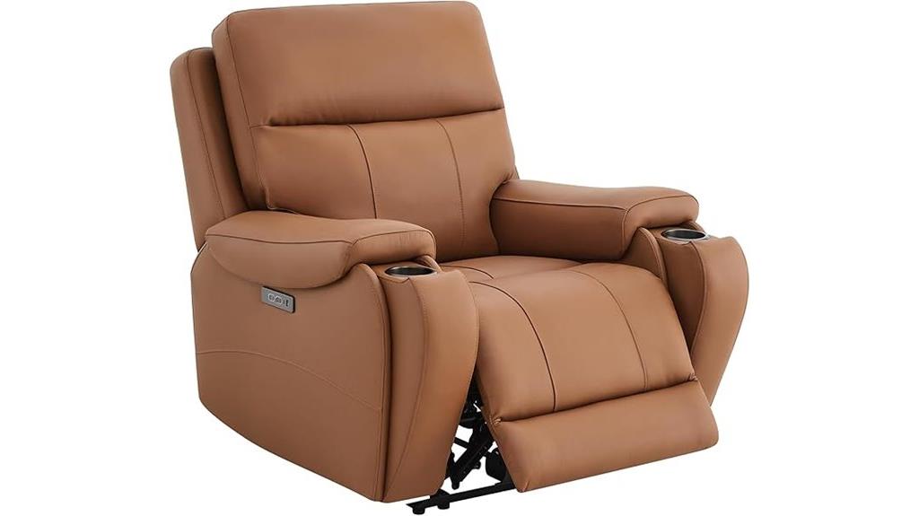 leather recliner with usb