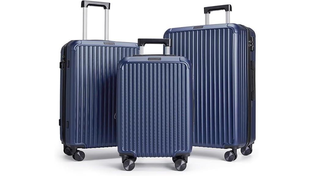 lightweight 3 piece suitcase