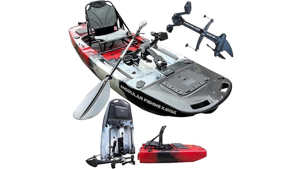 lightweight modular fishing kayak