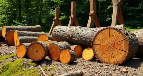 logs bucked on ground