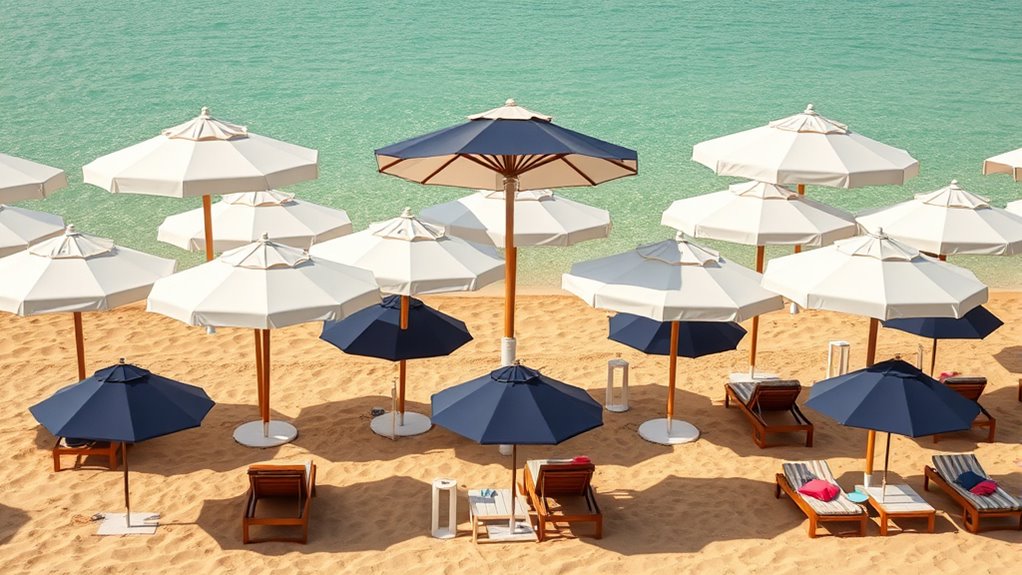 luxury beach umbrella selections